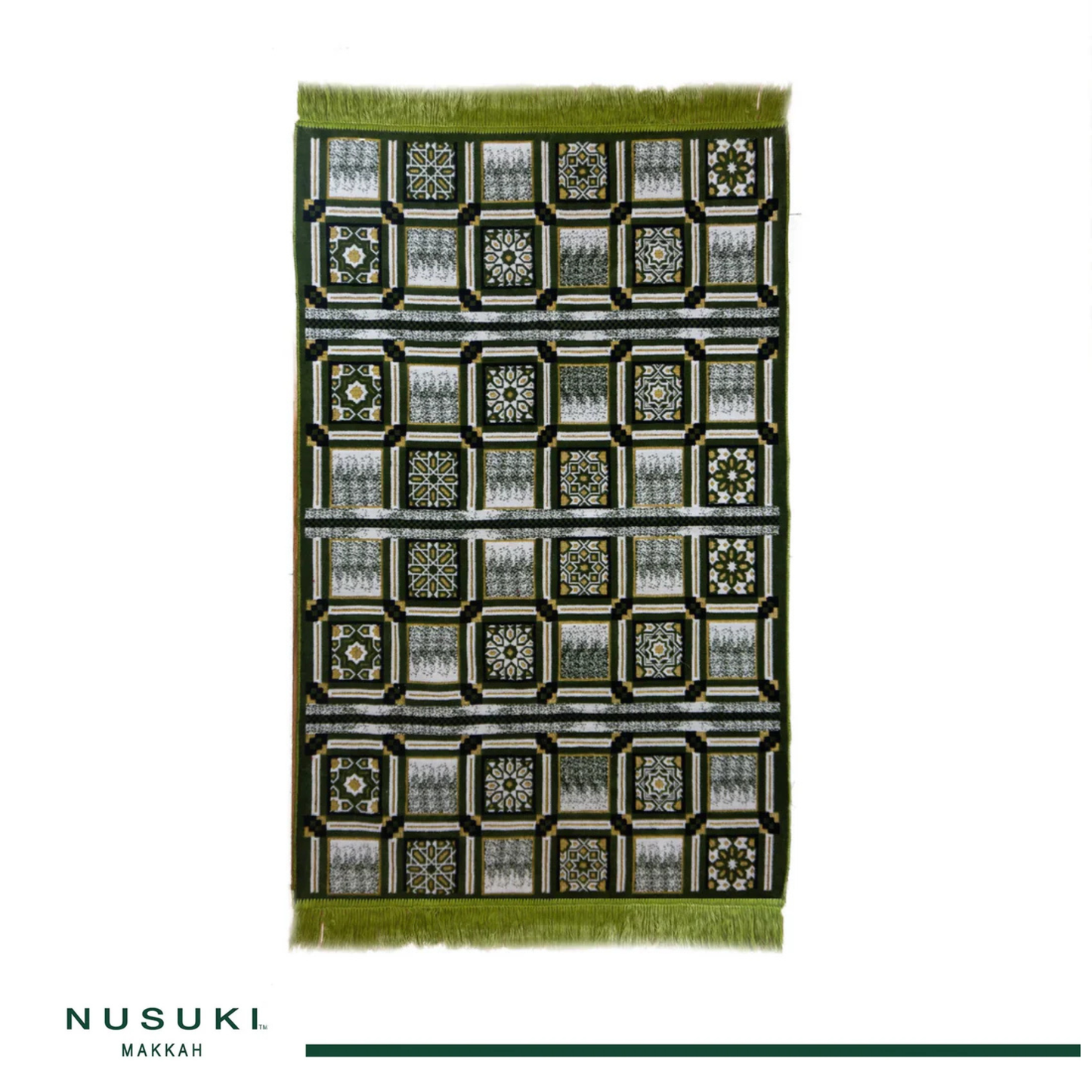 Minwal Al Mutamayiza XL Green Prayer Mat – Salah Rug for Men & Women
