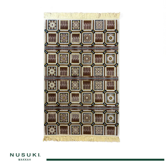 Minwal Al Mutamayiza XL Brown Prayer Mat – Salah Rug for Men & Women