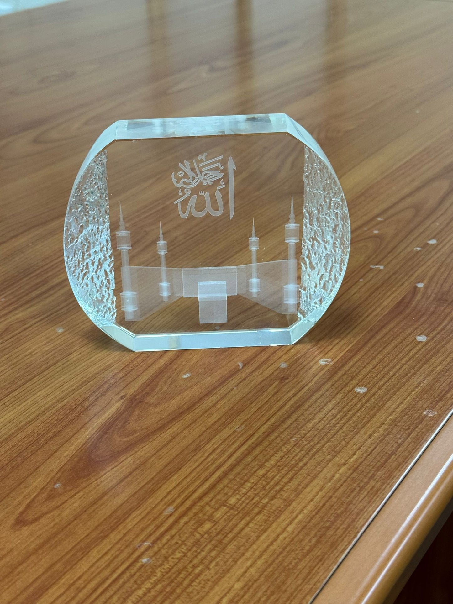 3D Crystal Religious Gift - Makkah Mukarramah & Allah Calligraphy Glass Decor