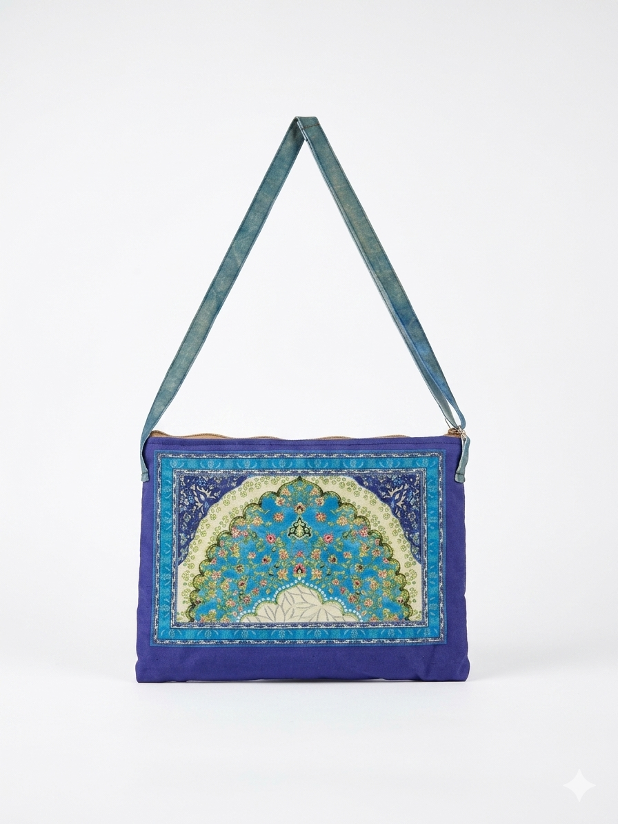 Classic Travel Prayer Mat with Carry Pouch D-1  - Lightweight Foldable Islamic Rug Sajjada Sajada Musalla Janamaz