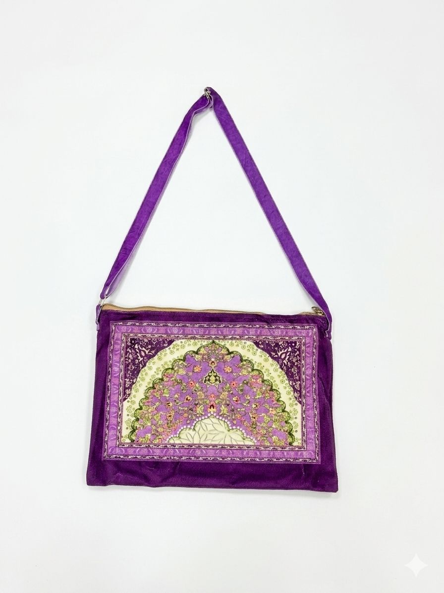 Classic Travel Prayer Mat with Carry Pouch D-1  - Lightweight Foldable Islamic Rug Sajjada Sajada Musalla Janamaz