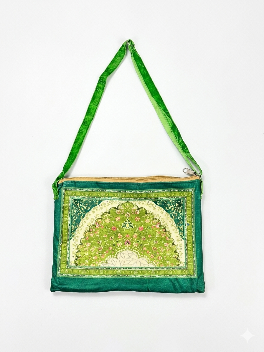 Classic Travel Prayer Mat with Carry Pouch D-1  - Lightweight Foldable Islamic Rug Sajjada Sajada Musalla Janamaz