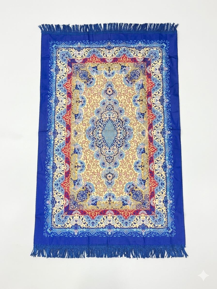 Classic Travel Prayer Mat with Carry Pouch D-2  - Lightweight Foldable Islamic Rug Sajjada Sajada Musalla Janamaz