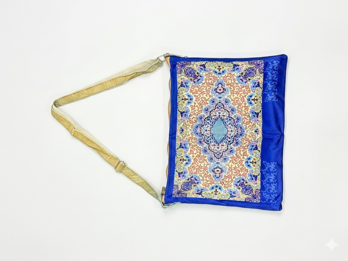 Classic Travel Prayer Mat with Carry Pouch D-2  - Lightweight Foldable Islamic Rug Sajjada Sajada Musalla Janamaz