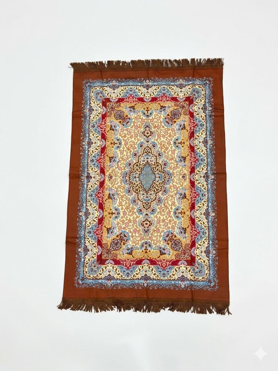 Classic Travel Prayer Mat with Carry Pouch D-2  - Lightweight Foldable Islamic Rug Sajjada Sajada Musalla Janamaz