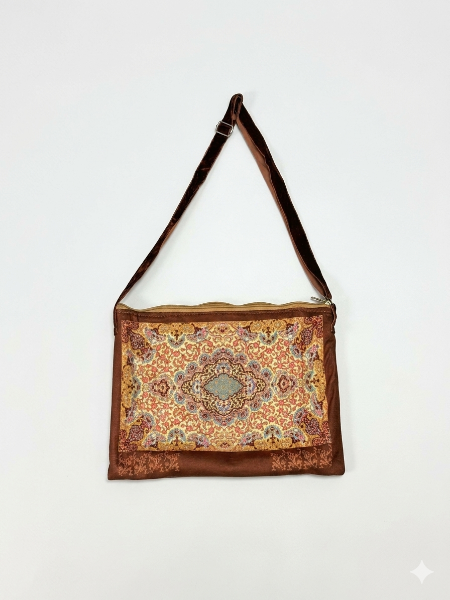 Classic Travel Prayer Mat with Carry Pouch D-2  - Lightweight Foldable Islamic Rug Sajjada Sajada Musalla Janamaz