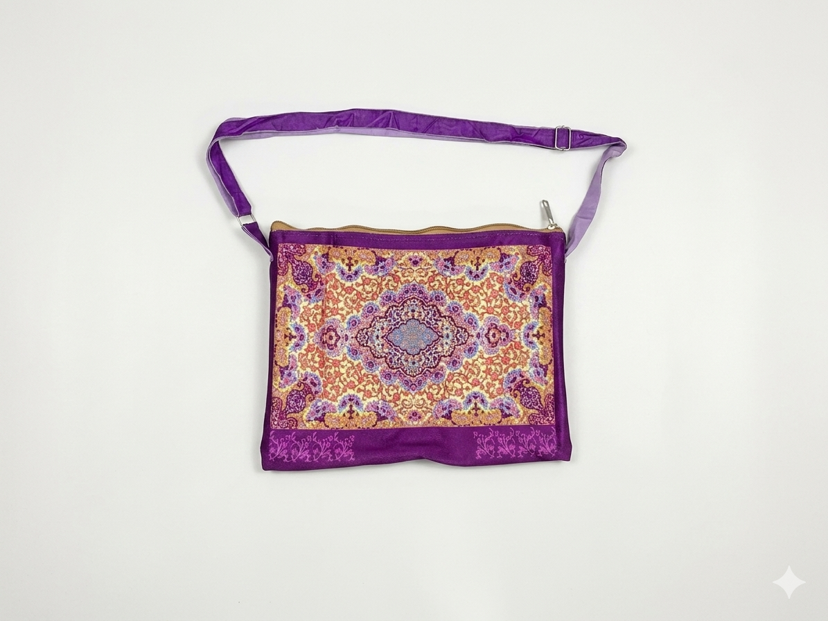 Classic Travel Prayer Mat with Carry Pouch D-2  - Lightweight Foldable Islamic Rug Sajjada Sajada Musalla Janamaz