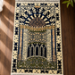 Al Mihrab Luxury Thick Islamic Prayer Rug featuring an elegant mihrab arch design with intricate floral patterns, thick soft cushioning, and decorative tassels for comfortable daily prayer.