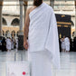 Minwal Silver Ihram Made in Madina, premium cotton blend towel fabric 2 piece unstitched ihram set for Hajj and Umrah