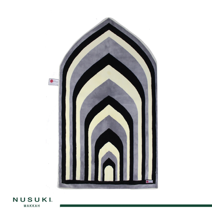 Al Noor Padded Prayer Mat Arched Grey with Handbag