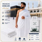 Nusuki Premium Ihram Made in Madina, luxury cotton towel fabric 2 piece unstitched Sharia compliant ihram set for Hajj and Umrah